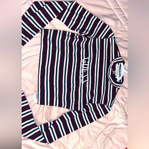 STRIPPED GUESS LONG SLEEVE TOP